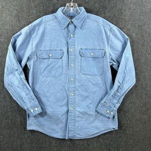 LL Bean Sunwashed Shirt Men’s Small Blue Traditional Fit Pockets